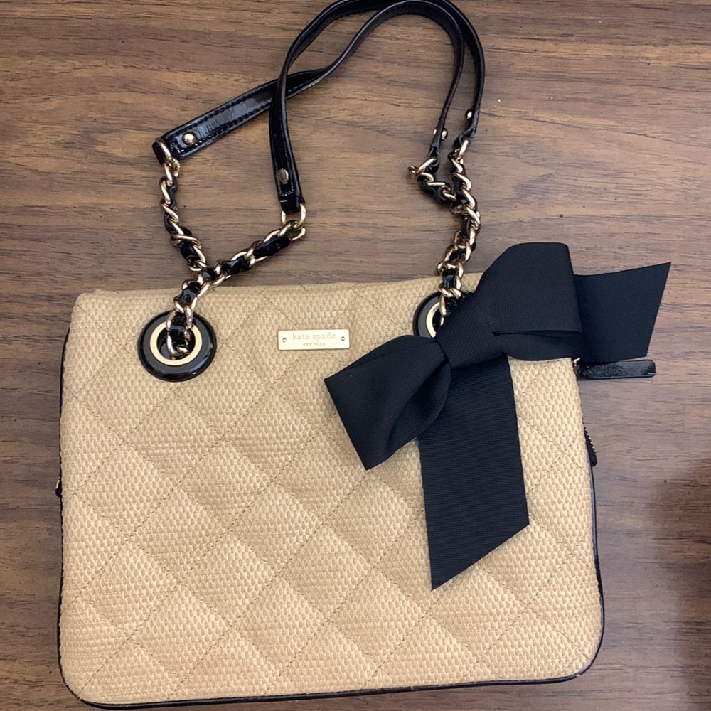 Kate Spade Black and Tan Quilted Shoulder Bag